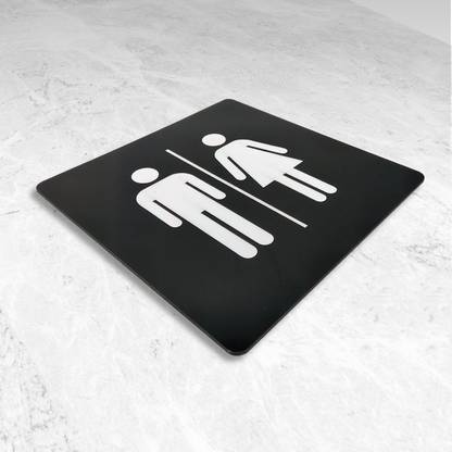 Vertical Root Inc 14.732 cm SQUARE_BLACK_WASHROOM Double-sided Sticker