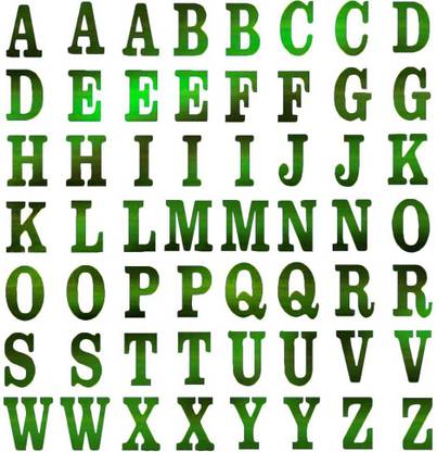 Comet Busters 1.5 cm Self-Adhesive Uppercase Metallic Alphabet Sticker for Art & Craft Green(STK212A) Removable Sticker