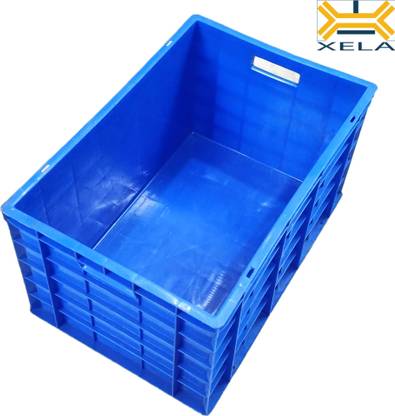 XELA Plastic Multipurpose Heavy Duty Plastic Big Storage Crate | Milk, Fruits, Vegetables Storage Basket