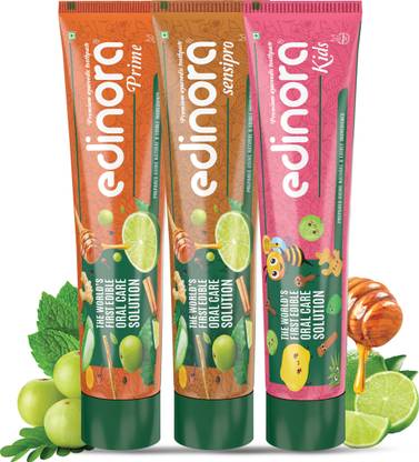 Edinora FAMILY PACK OF 3 Toothpaste