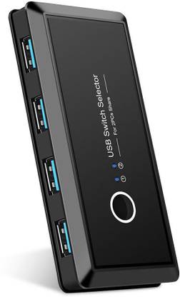 microware USB 3.0 KVM Switch 2x4 USB Switcher for Keyboard Mouse Printer Monitor 2x4 Sharing Switch Box USB Hub