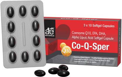 AE Naturals Co-Q Sper Coenzyme Co Q10 With Alpha Lipoic Acid Soft gel Capsules