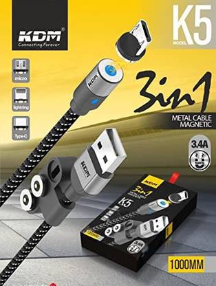 KDM USB Type C Cable 2 m K5 3 in 1