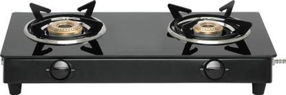 Suryaflame King Glass Top 2 Burner Gas Stove with 2 Years Door Step Services Glass Manual Gas Stove