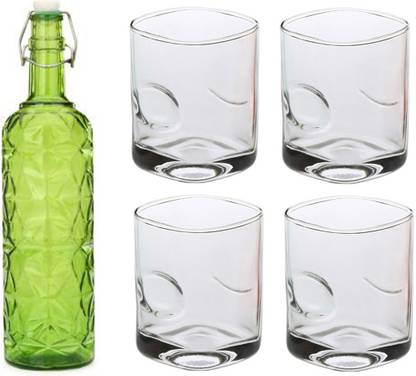 1st Time 1000 ml Glass Bottle With Drinking Glass