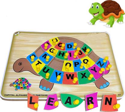 HIGHSEAS AtoZ Alphabets Tortoise Puzzle Learning Toy Board Game for Kids brain teasers