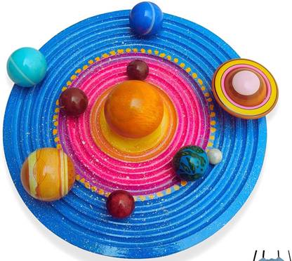 Gift Equals Love Wooden Planets Solar System 3D Model (Planets & Ga Board)