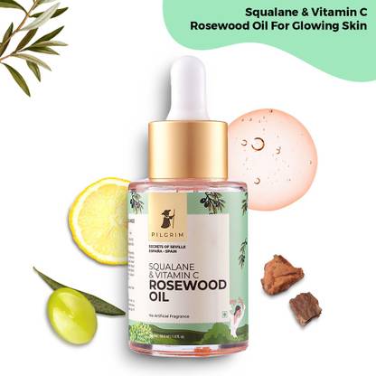 Pilgrim Squalane & Vitamin C Rosewood Oil|For Glowing Skin, Hydration,Face Pigmentation