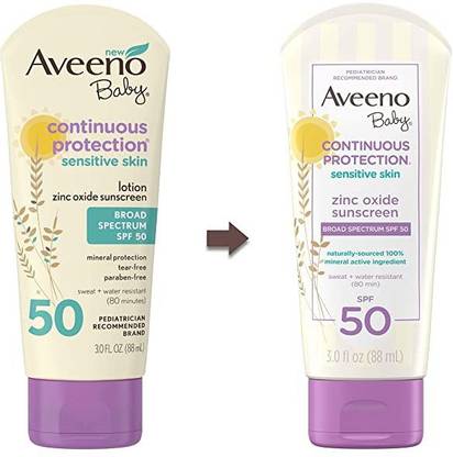 Aveeno Sunscreen - SPF 50 Baby Continuous Protection Sunscreen Lotion For Sensitive Skin