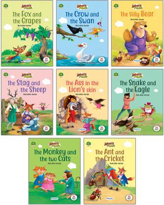 111 Aesop's Fables (English), Story Books For Kids, Set Of 8 Books(, 128 Pages | Moral Stories For Kids, Fully Illustrated, Big Font Size Book Staple Bound – 31 December 2021