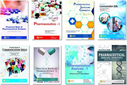B.Pharma 1st Year Book Pack Of 8 As Per PCI Syllabus (Combo Pack)