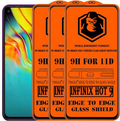 TWIGLO Edge To Edge Tempered Glass for INFINIX HOT 9