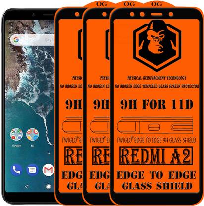 TWIGLO Edge To Edge Tempered Glass for Mi A2