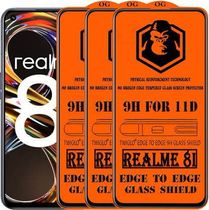 TWIGLO Edge To Edge Tempered Glass for REALME 8I