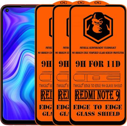 TWIGLO Edge To Edge Tempered Glass for REDMI NOTE 9