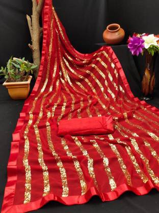 Embroidered Bhagalpuri Georgette Saree
