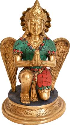 divineind Garuda the Vehicle of Lord Vishnu Brass Decorative Showpiece  -  23 cm