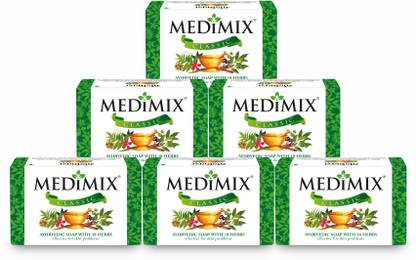 MEDIMIX Classic Soap | Pack of 6 | 75g each | Ayurvedic Soap with 18 Herbs |