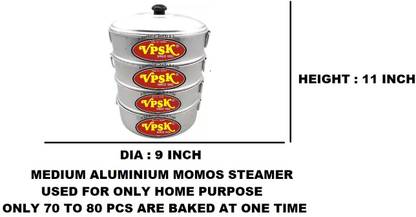 VPSK Momos Steamer No 9 (70 to 80 pcs are Baked At Onetime, Only home purpose Aluminium Steamer