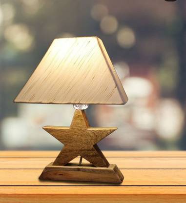 Arihant decolite Luxury Handmade STAR Design Cuts Shape Wooden LED Table Lamp/ Desk Light Table Lamp
