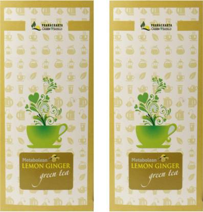 Pranacharya Greenshield Lemon Ginger Green Tea for Immunity, Weight loss & Digestion | 20 sachets Lemon Green Tea Bags Box