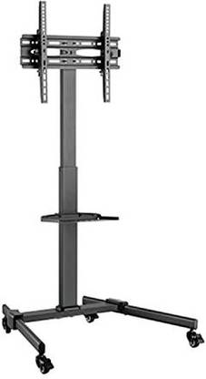 MYL Universal Height Adjustable Pedestal Mobile TV Trolley,Floor Stand with Wheels Full Motion TV Mount
