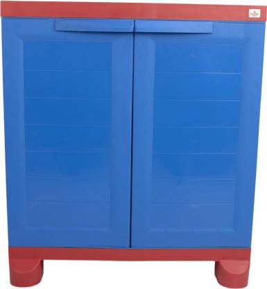 Classic Furniture Liberty 2FT- Red Blue Shoe rack | Closet| Wardrobe Plastic 2 Door Wardrobe