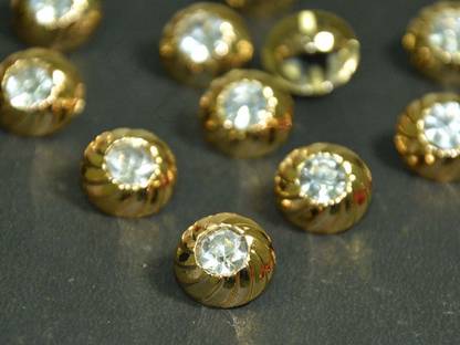 The Design Cart Golden Stone Circular Acrylic Buttons 50 pcs Size 18 L / 12 mm / 0.47 inch Acrylic Buttons