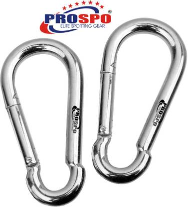 PROSPO Stainless Steel Spring Snap Hook Locking 10 MM Pack of 2 Locking Carabiner
