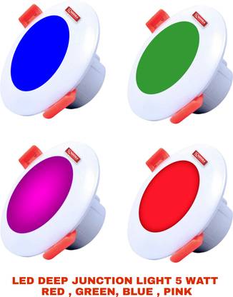 SKASHOKA Led Deep Junction Light Mix Color 5 Watt 4 Pieces Pack for Deep Box Recessed Ceiling Light Ceiling Lamp