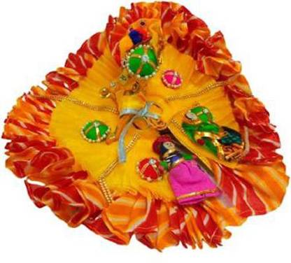 Kanha Lord Krishna ji Rajasthani Lahariya Handmade dress Mukut size 2 Dress