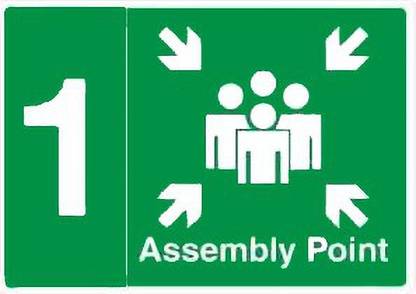 SRG INFOTECH 1 Assembly Point Area Sign Emergency Sign