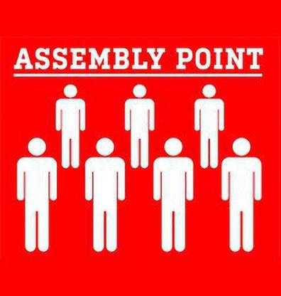 SRG INFOTECH Assembly Point RED Color Sign Emergency Sign