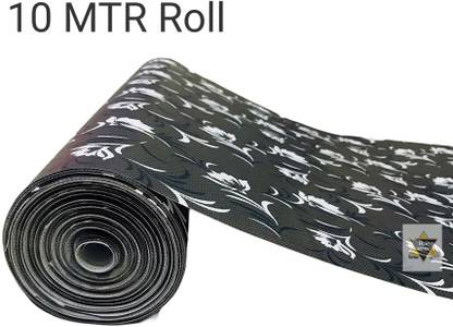 ROYAL-NEST 10 Meter, Size - 45 x 1000 cm Rectangular, Black Color, White Flower Design