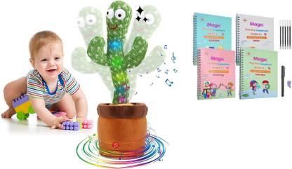 samipna combo dancing cactus toy with Magic Practice Copybook,