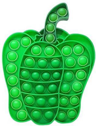 ADICHAI Pop It Figet Toy, Stress Relief Push Pop Toy... CAPCICUM shape (Pack of 1)