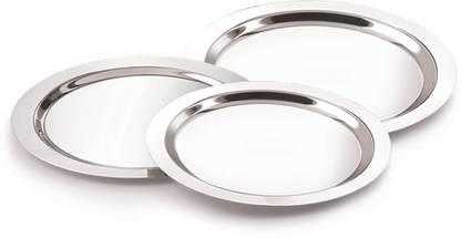 NEELAM Stainless Steel 10, 22G Tope Cover, 17.5 cm, Set of 3 6.88 inch Lid Set, Pack of 3