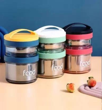 Toy Zoom lunch Box for Kids,Leak Proof,Insulated with Inner case - Air Tight Round 2 Containers Lunch Box