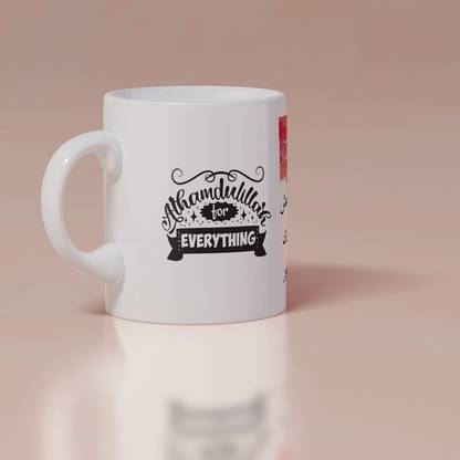 MODEST CITY Beautiful 'Alhamdulillah for Everything' Arabic Quotes Printed White Ceramic Coffee Mug