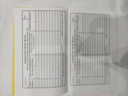 R K SALES Inspection book Inspection Book 50 Pages, Pack of 1 1-Part Record keeping book
