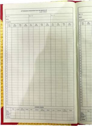 R K SALES Attendance Register With In/Out Signature, Pack of 1 1-Part Attendance register