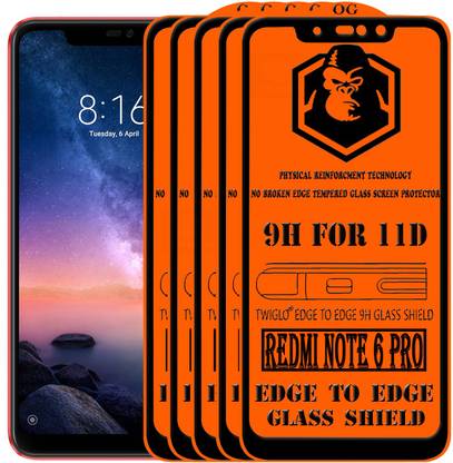 TWIGLO Edge To Edge Tempered Glass for Mi Redmi Note 6 Pro