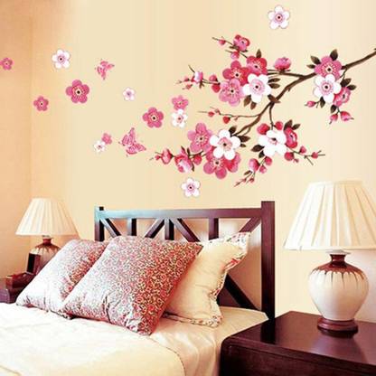 Indian Royals 50 cm Multicolor Blossom Flower Design Wall Sticker (45 CM X 60 CM) Self Adhesive Sticker