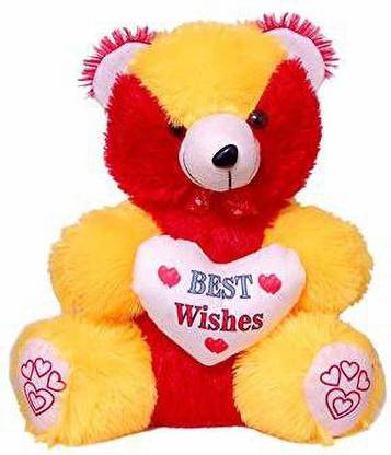 Styler Soft Teddy Bear Pack of One (Yellow with Red Color) - 36 cm (Multicolor)  - 36 mm