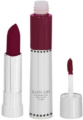 tanvi27 2 IN 1 MATTE LIPSTICK LONG LASTING GLOSS WINE COLOR