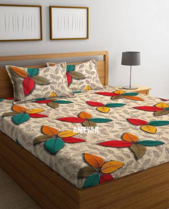 AMEYAA 180 TC Microfiber Double King Floral Bedsheet