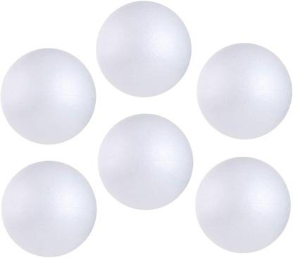 PRANSUNITA 6 Pcs Craft Styrofoam White Smooth Balls for DIY Crafts & Solar System Models