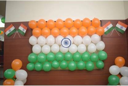 gorgeous moment Solid Tricolor - Independence Day, Republic day Special Tiranga color balloons as23 Balloon