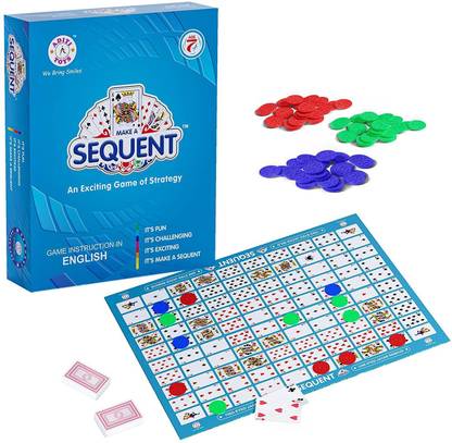 KRITI CREATION Jumbo Sequence Board Game Family Board Jumbo Size Playing Mat Card and Chips Board Game Accessories