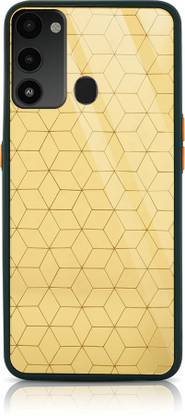 XPRINT Back Cover for Designer Mirror Golden Glass Back Case Cover For Tecno Spark Go 2022